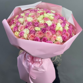 Букет из 151 кенийской розы микс (40 см) в Фрязино