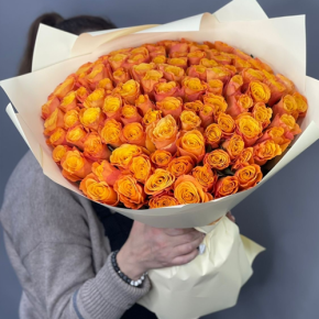 Букет из 101 огненной розы (40 см) в Фрязино