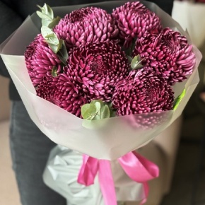 Букет "Виноградный" из 7 хризантем Бигоуди в Фрязино