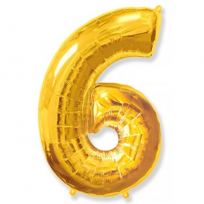 Шар гелиевый цифра 6 (40х102 см) в Фрязино