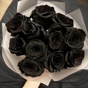 Букет "Черная королева" из 11 черных роз Эквадор (60 см) в Фрязино