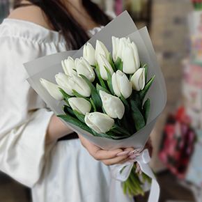 Букет из 15 белых тюльпанов в Фрязино