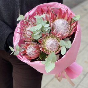 Букет из 5 протей и эвкалипта в Фрязино