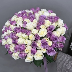 Букет "Фиолетовый микс" из 101 розы (40 см) в Фрязино