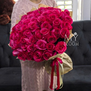 Букет 51 роза Эквадор Пинк Флоид (60 см) в Фрязино