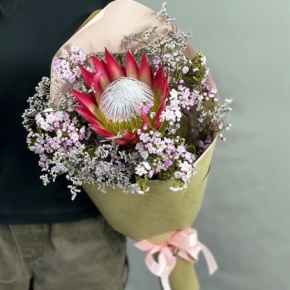 Букет из хамелациума, лимонниума и протеи в Фрязино