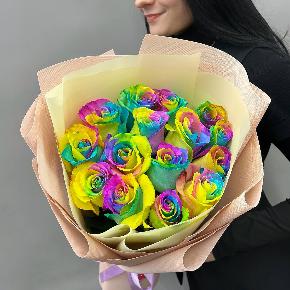 Букет из 15 радужных роз в Фрязино