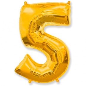 Шар гелиевый цифра 5 (40х102 см) в Фрязино