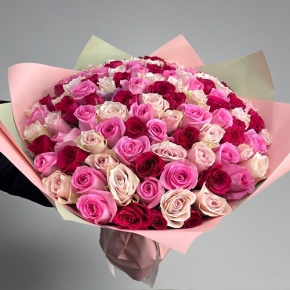 Букет "Ода любви" из 101 розы микс (40 см) в Фрязино