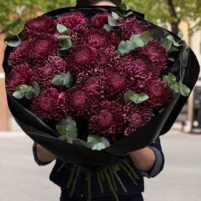 Букет из 21 винной хризантемы Бигоуди в Фрязино