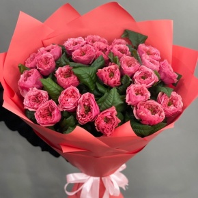 Букет из 25 махровых пионовидных роз Риджентс парк  (70 см) в Фрязино