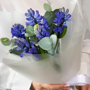 Букет "Мини" из 5 ароматных гиацинтов и эвкалипта в Фрязино