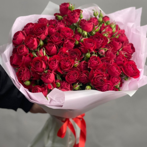Букет из 17 красных кустовых пионовидных роз (50 см) в Фрязино