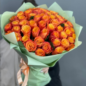 Букет из 71 огненной розы (40 см) в Фрязино