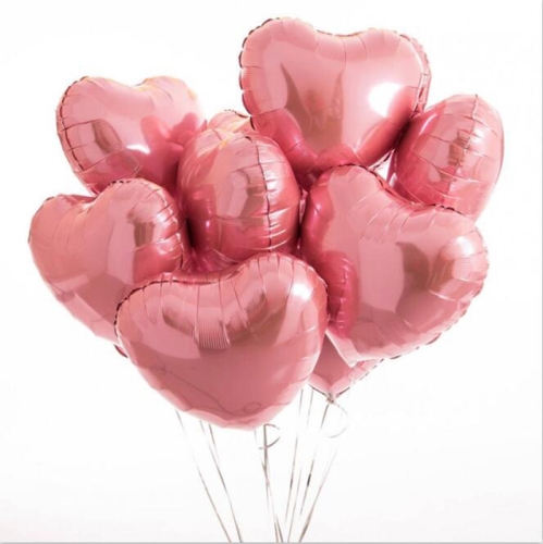 Сердце розовое фольгированный шар с гелием (45 см) в Фрязино